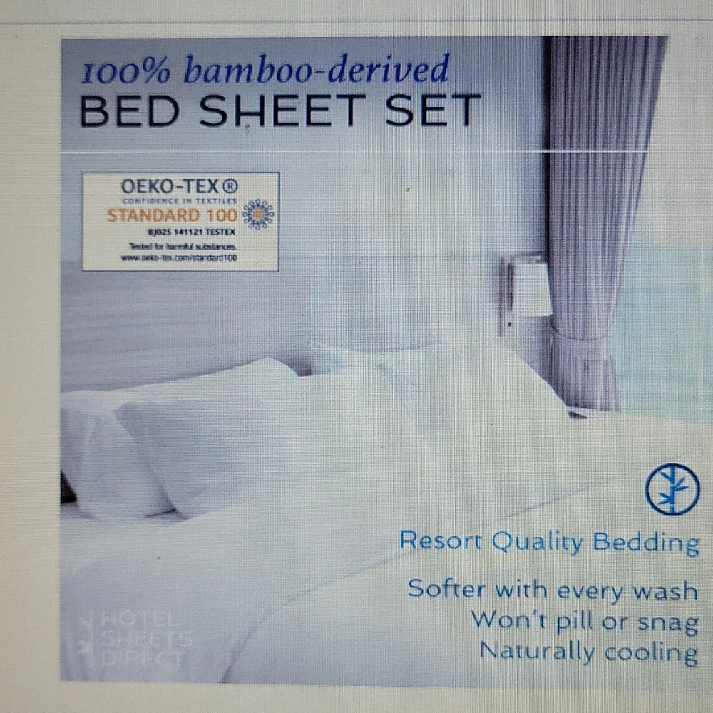 Hotel Sheets Direct 100% bamboo 4 pc sheet pillowcase set King Dark Gray New…